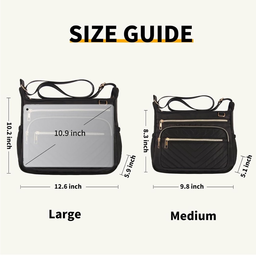 Crossbody Travel purse, Large RFID Anti-Theft Shoulder Crossbody Bag /703-9 - Picture 3 of 8